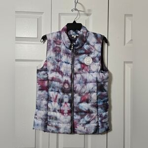 Tie Dyed Insulated Zip Up Vest with Zip Closed Pockets, Size Medium, Like New